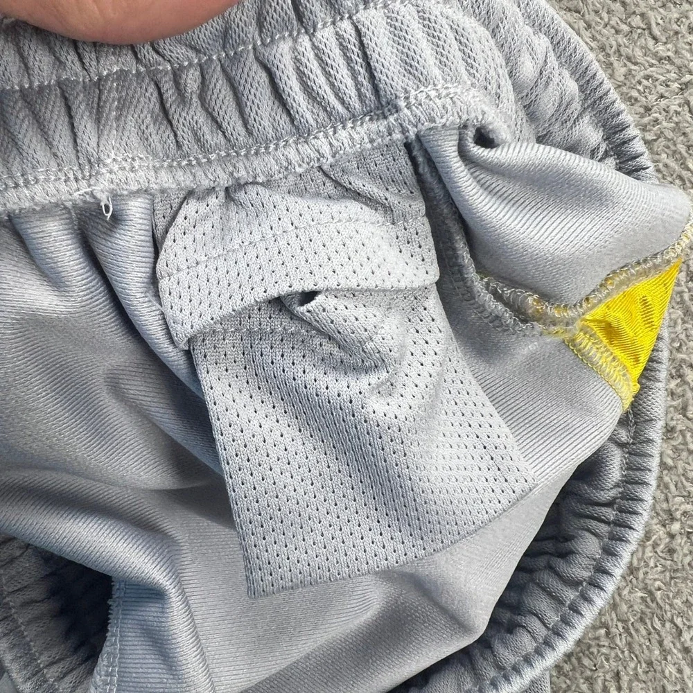 Jordan Basketball Shorts Mens Medium Grey Yellow‎ Dri-FIT Athletic Jumpman 10